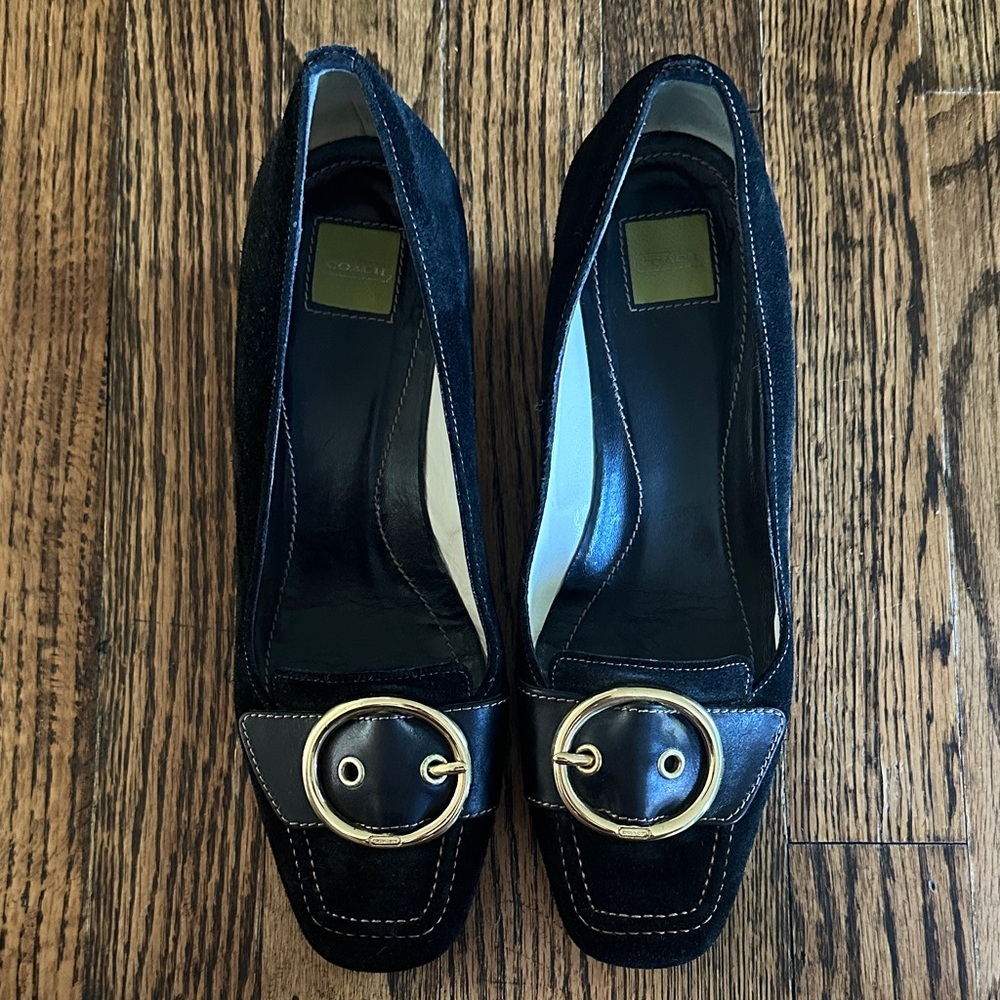 Black Coach Margaret Suede Loafers – Size 8